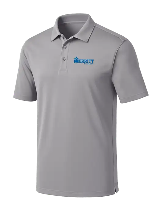 Light Grey Silk Touch Performance Polo w/Merritt Trailers Logo