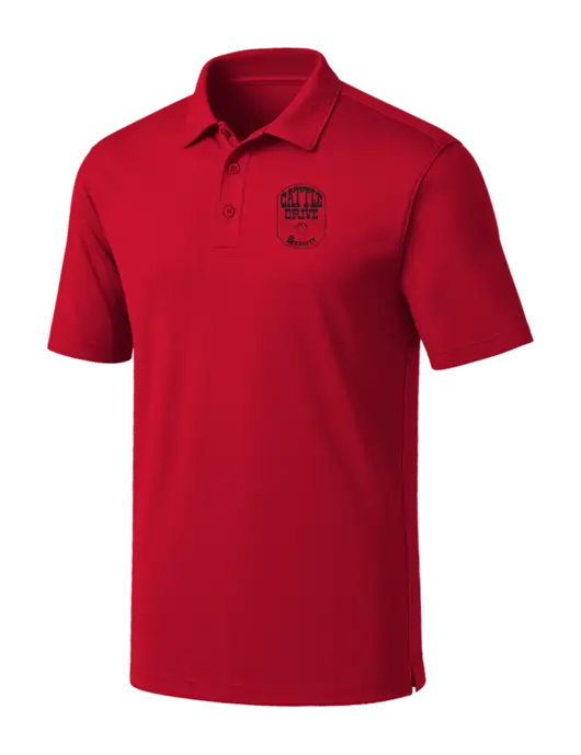 Red Silk Touch Performance Polo w/Cattle Drive Logo