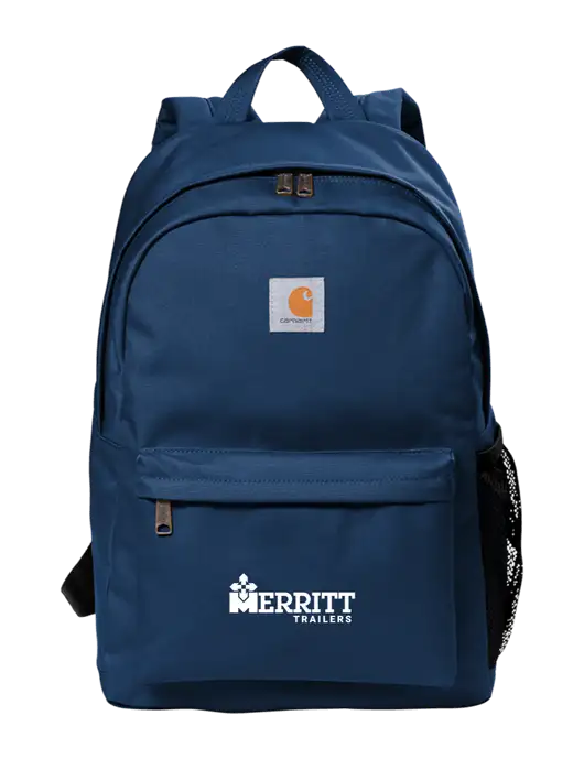 Carhartt Navy Canvas Backpack w/Merritt Trailers Logo
