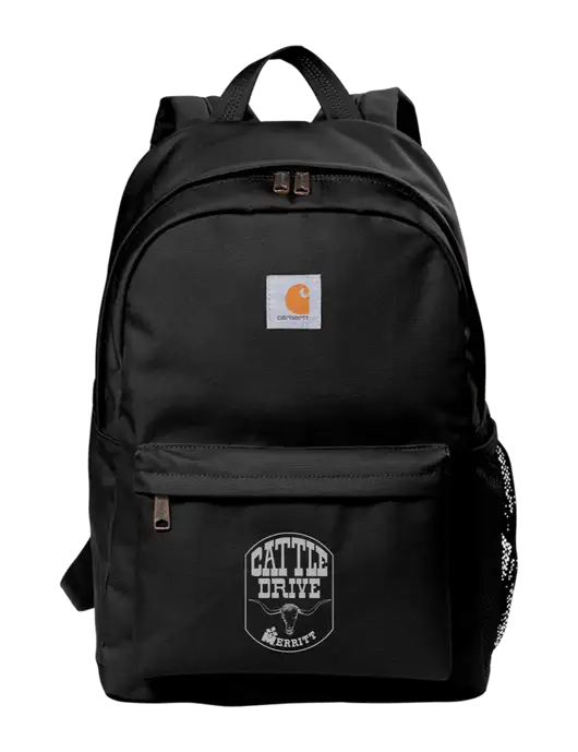 Carhartt Black Canvas Backpack w/Cattle Drive Logo
